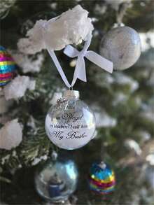 1pc Angel In Heaven Decoration Commemorative Artificial Feather Ball Christmas Decoration Pendant Scene Decor, Christmas Tree Decor, Home Decor, Holiday Party Supplies - Multicolor - View 8