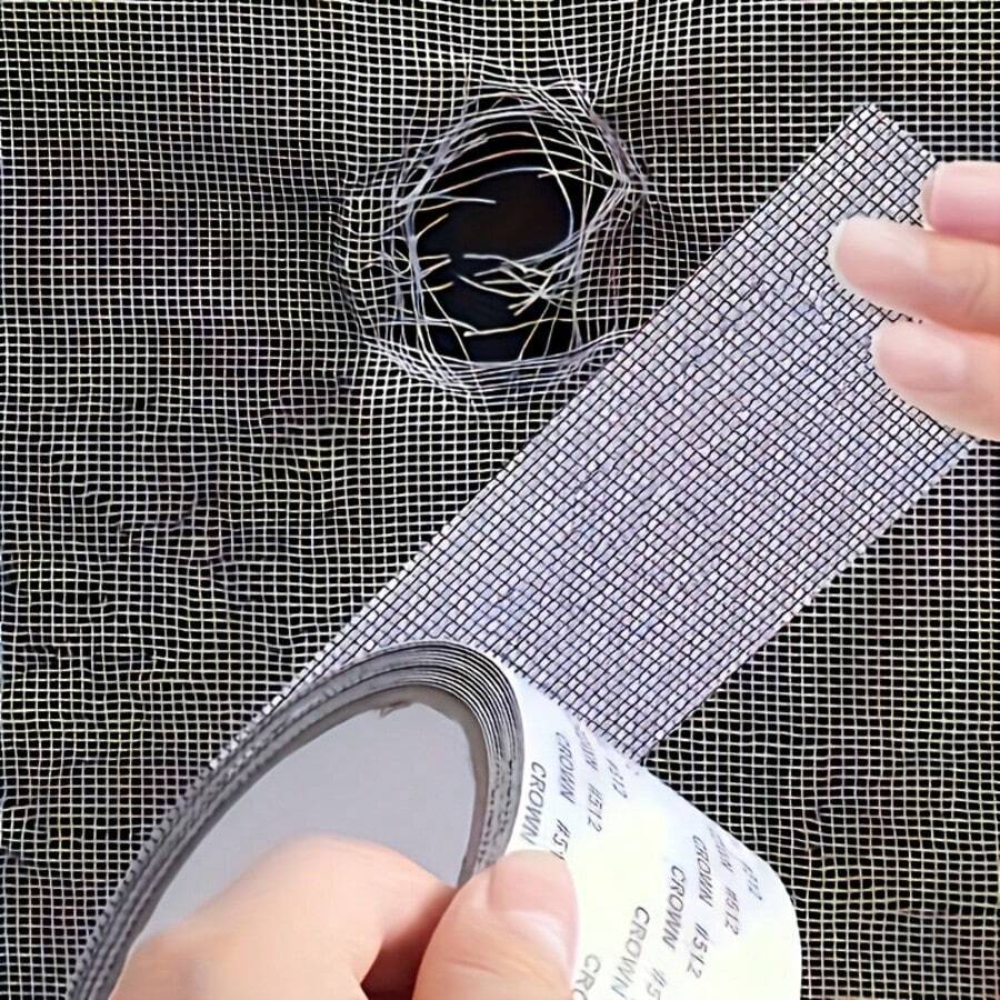 1pc Self-Adhesive Fiberglass Mesh Repair Tape, Mosquito Net Repair Tape, Invisible Patch For Mosquito Net Holes, Window Screen Repair Tape, Easy To Use, Long-Lasting Protection, Insect Proof Tape