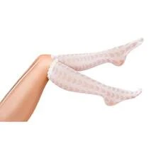 Benefeet Sox Lace Knee High Socks Women Girls Patterned Mesh Fishnet Knee High Stockings Hollow Calf Lolita Sock{"Color_name":"White-Heart"} - 白心 - 查看 6
