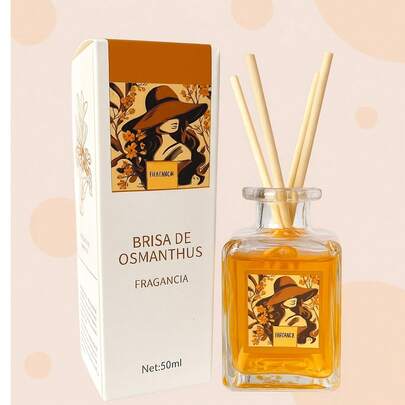 Set de aromaterapia de 50ml, ambientador con fragancia fresca floral y afrutada, aromaterapia duradera, difusor de aire para el hogar, decoración para el hogar, incluye varillas con flores, la mejor opción para regalar.