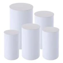 5pc Cylinder Pedestal Stands For Party, White Round Large Cylinder Tables, Pedestal Display Plinth Pillars For Wedding, Ceremony, Birthday Party, Art Decor - White - View 10