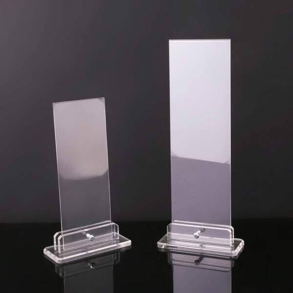 1 Pc, Acrylic Transparent Display Stand, Suitable For Price Tags, Menus, Retail Displays, Christmas Promotions, And Modern Tabletop Displays.