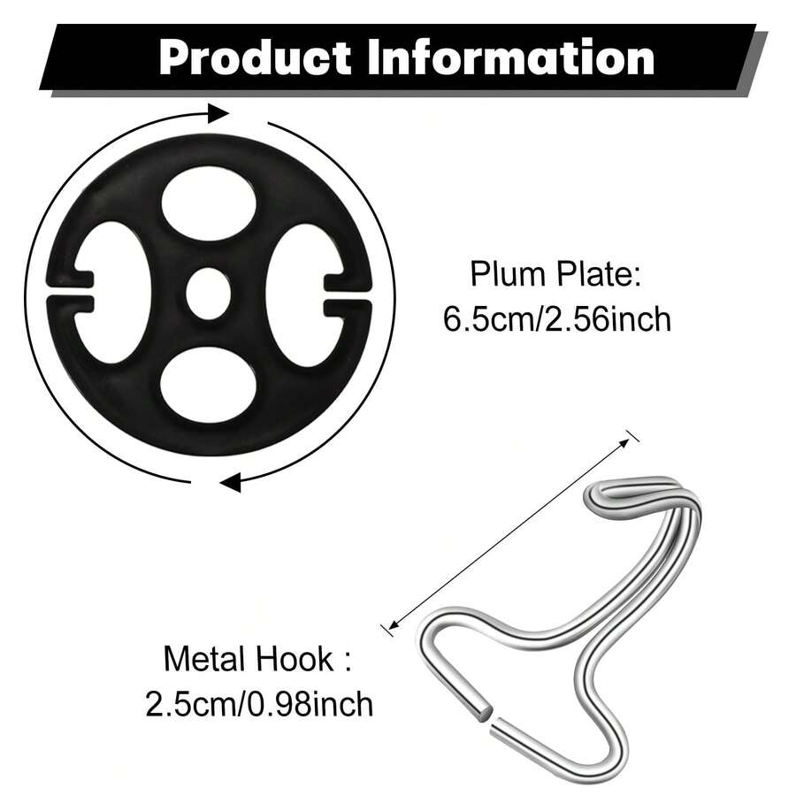 24 Pieces Car Seat Cover Plum Plate Metal Hook, 12 Pcs Plastic Car Seat Covers Chucks, 12 Pcs Metal Hooks Locking Clip Plastic Card Fixed Fastener Buckle For Seat Replacements Accessories( Black)