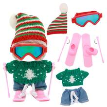 Fashion Ski Outfit! Ski Gear Set With Ski Sweater And Hat, For Labubu, Christmas Holiday Costume Holiday Birthday Gift (Excluding Plush Doll) - Multicolor - View 15