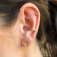 Giga 1 buc ASTM F136 titan mini 3 mărgele cluster fără fir labret piercing buză spate plat șuruburi cartilaj tragus helix conch cercei stud nas piercing bijuterii clasice