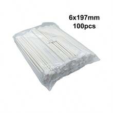A Pack Of 100 Independent Paper Packaging Pure White Straws, With A Diameter Of 6mm/0.24in And A Length Of 197mm/7.76in, Convenient To Carry Out As Disposable Paper Straws. Thickened, Odorless, And Resistant To Soaking, It Is Suitable For Use In Restaurants, Family Gatherings, Wedding Parties, Campus Events, Business Receptions, And Party Events