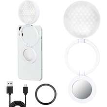 Luz LED compacta portátil con clip para fotografía de acción - 3 modos de iluminación, brillo y ángulo ajustables, interfaz USB, adecuada para computadora portátil/teléfono móvil/tableta/videollamada/maquillaje, apta para selfies y transmisión en vivo, luz portátil