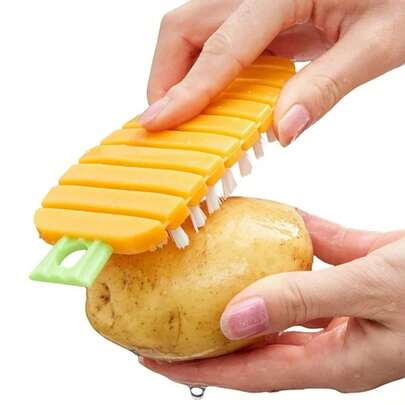 1 pieza Cepillo para verduras, Cepillo para fregar patatas, Cepillo para verduras y frutas de cocina, Cepillo para zanahorias, Cepillo para tomates, Cepillo para manzanas, Filtro de cocina, Cepillo para limpiar la suciedad, Herramienta esencial de cocina,