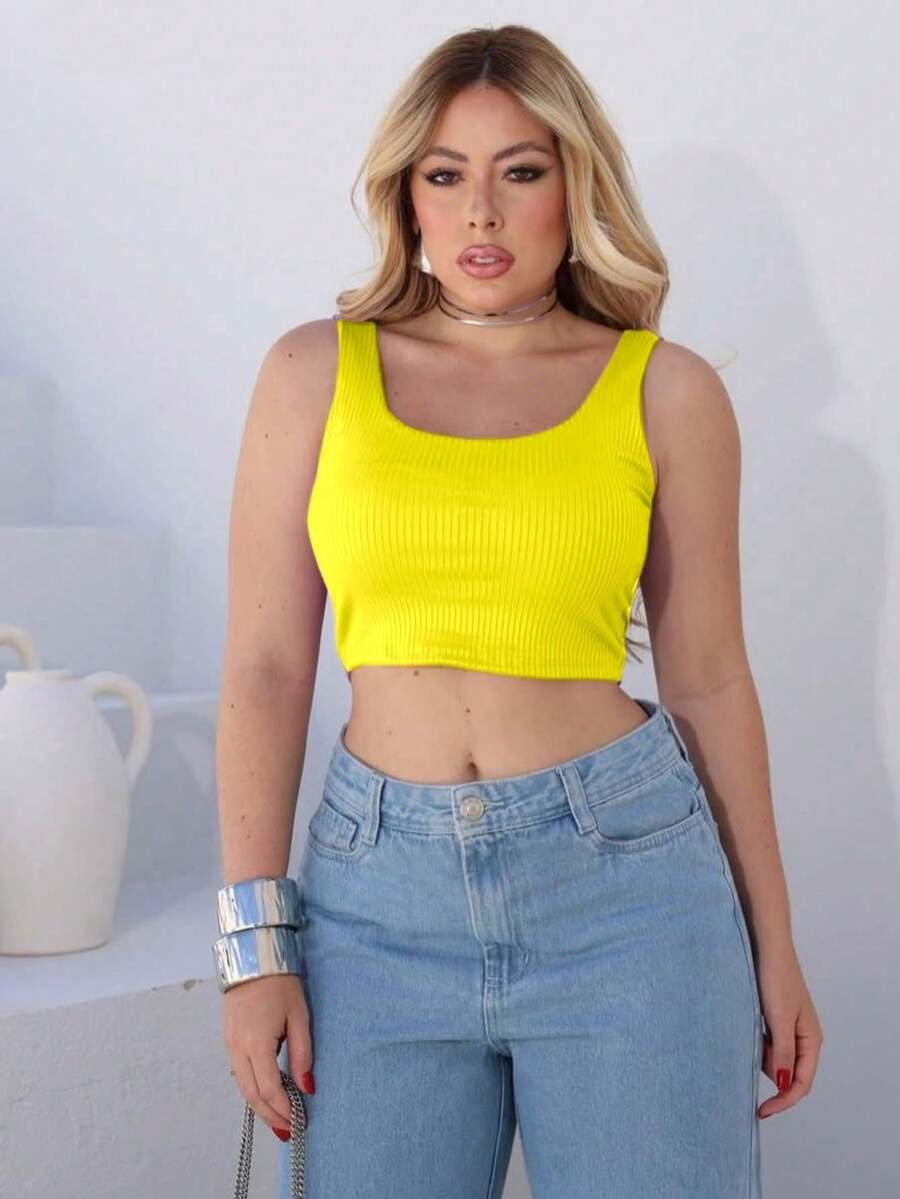 Versatile And Comfortable Women's Fashion Cropped Top - Amarillo - Ver 1