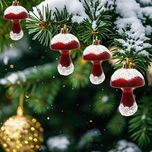 Christmas Themed Tree Drops Finials Ornament Sets Festive Cute Mushroom Gourd Gingerbread Man Shaped Hanging Decoration For Party Home Holiday Decor