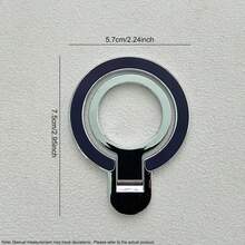 1 قطعة حامل خاتم للأصبع فائق النحافة بتصميم لاصق ذاتي، شعور مستدير، حامل هاتف محمول قابل للطي. قطعة مغناطيسية على شكل حرف C يمكن استخدامها مع الملحقات المغناطيسية، تصميم قابل للطي لا يشغل مساحة، حامل وزينة للهاتف الذكي - متعدد الألوان - مشاهدة 3