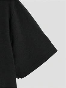 [Exclusivo de Halloween]Flores y Pecho - Camiseta de Manga Corta Regular - Negro - Ver 4