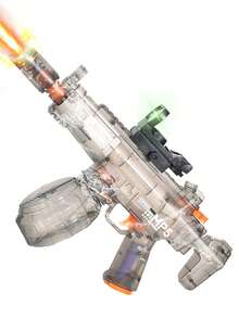 Dual Nozzle Fully Automatic Water Gun With Cool LED Lights, Electric Water Blaster Toy For Outdoor Beach Battle Games, Suitable For Ages 6+, Christmas/Halloween/Easter/Birthday Gift - Multicolor - View 4