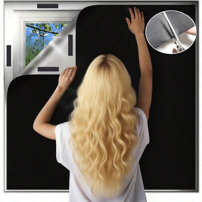 Portable Thermal Insulation Sunshade-1.45-1M/57.09-39.37 Inches | 1.45-2M/57.09-78.74 Inches | 1.45-3M/57.09-118.11 Inches | Suitable For Bedrooms - Portable, Easy To Install, Blackout And Privacy, Modern Style, Bedroom Privacy Curtains, Easy To Install Window Treatment, Stylish Blackout Design, Window Blackout Cloth