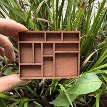 Estantería de madera en miniatura para baratijas, soporte de exhibición para especímenes minerales