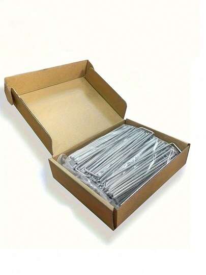 50pcs U-Shaped Metal Garden Pegs - , Multi-Use Floral Picks Stakes For Securing Plants, Foam, Wreaths & Craft Projects, Industrial Hardware, For Gardening & DIY Decor, Ideal For Outdoor Use, Craft | Industrial Style | Metal, Metal Garden Decor