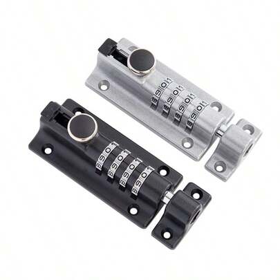 4-Digit Combination Lock, Heavy Duty Zinc Alloy Sliding Lock For Shed Door, Fence (1pc, Black)