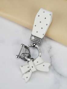 1pc Premium Crystal Butterfly Keychain, Elegant Girl Car Key Fob Pendant