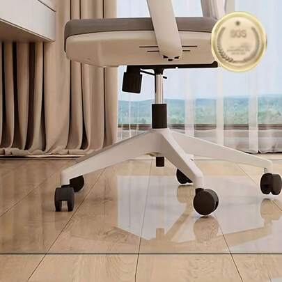 1.0mm Thick Round PVC Hard Floor Mat, Transparent Carpet Protector For Office Chair, Wood Floor, Decorative, Dust-Proof, Anti-Noise, Home Chair Mat, Size