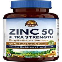 Vitalitown Chelated Zinc 50 Mg, Zinc Picolinate &Amp; Gluconate, 60 Veggie Capsules, Well-Absorbed, Immune System, Healthy Skin &Amp; Development, Vegan, NO Gluten, Non-GMO - Tên hương vịA - Xem 1