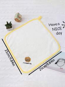 Kids Face & Hand Towels - Super Soft Coral Fleece-Like Texture, Quick-Dry & Highly Absorbent With Cute, Bear, Rabbit, Dog & Sheep Designs - Newborn Baby Face Washing Small Square Towel Children's Handkerchief Kindergarten Face Wipe Hand Towel Small Towel(Random Color,Multicolor) - Multicolor - View 10