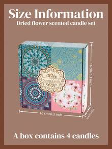 4件/1件花香蜡烛礼盒套装 | 送给闺蜜的生日礼物，送给女性的冬季礼物，香氛大豆蜡烛家居装饰，圣诞礼物，圣诞蜡烛，圣诞香氛。 - 花香蠟燭禮盒 - 查看 4