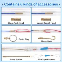 Blue Fiberglass Cable Push-Pull Device, Walking Rod, Fish Pulling Kit, Wall Wire And Hook Rod Tools