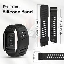 1pc Black Silicone Comfortable Soft Replacement Wristband, Compatible With 5.0 One Peak/MG Watch Strap, Unisex, U-Shaped Design, Breathable And Comfortable - Black - View 2