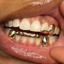 1 Set Adjustable Fang Tooth Metal Teeth Grillz,