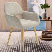 FurnitureR Conjunto 2 Sillas Comedor Modernas Tela Boucle Mediados Siglo Tapizadas con Respaldo y Asiento Acolchado con Patas Metal Beige(Beige) - Tipo 4 - Ver 5