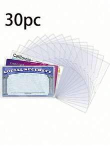 医疗保险卡保护套 透明PVC防水医疗卡/社保卡保护套 - 透明乙烯基塑料卡套，适用于保险卡、社保卡、地铁卡、驾照或其他卡片，可用作卡包、名片夹、信用卡夹、身份证夹，男女通用。 - 彩色 - 查看 10