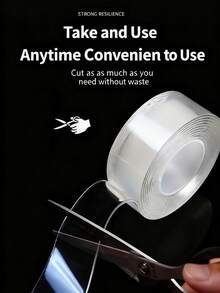 Nano Klebeband, nahtlos transparentes doppelseitiges Klebeband, starker Haken, Klemmen, Blasen blasen, waschbar, hochviskoser Nano-Kleber