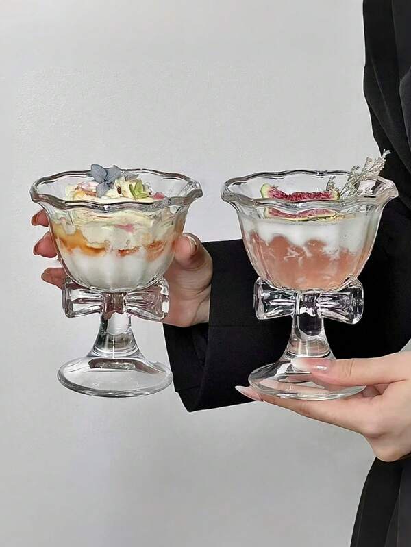 1pc Vintage Bowknot Red Wine Goblet, Instagrammable Stemware, Niche Creative Champagne Glass, Dessert Wine Cup, Coffee Glass. Suitable For Restaurants, Newlywed Gifts, Souvenirs, Birthday Gifts.