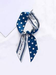 6pcs Polka Dot Solid Color Fashion Versatile Hair Bands, Women's Clothing Decor Long Scarf, Bag DIY Bow Ties, Ribbons Warm Headband Winter Hair Accessories Women Bandanas