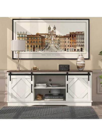 Large TV Schrank St Sideboard Meubel Class Schiebetüren Einstellbare Regale Für Wohnzimmer Esszimmer haus Modernes 150*40*60cm view 4