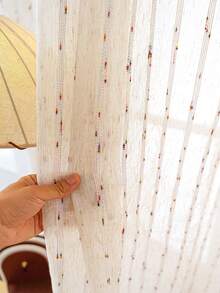 1 szt. Nowa zasłona w tęczowe paski, japońska mieszanka lnu, wielokolorowa przędza tkana, naturalne światło, tęczowe paski tworzą romantyczną atmosferę we francuskim stylu, wieszak z kieszenią na drążek, styl boho do salonu, sypialni, balkonu, dekoracji okiennej - Wielokolorowe - Zobacz 6