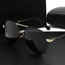 Unisex Polarized Fashionable Glasses, Suitable For Travel And Driving. - màu đen - Xem 3