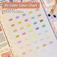 5色荧光笔套装，双头设计，一头为斜头，一头为细头，适用于涂色、划线、高亮、记日记、学校和办公室使用。 - 彩色 - 查看 7