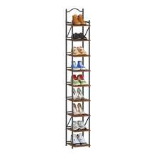 HEXCELEN Vertical Shoe Rack, Slim Shoe Storage With 9 Tiers, 2 Adjustable Modes, Space-Saving, Shoe Tower For Entryway, Hallway, Living Room - Brown - View 10