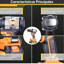 Taladro Rotomartillo Sin Carbón 2 Baterías 3000mah - Naranja - Ver 8