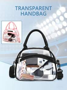 Transparent Handbag With Adjustable Shoulder Straps,  Unisex, Made Of Thick And Transparent PVC Material, Durable And Reliable Handbag. - Multicolor - View 1