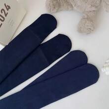 paquete de 2 leggings unisex para bebés y niños, mallas de algodón azul, ideales cualquier temporada, cómodos y resistentes - Azul Marino - Ver 4