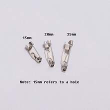 15mm/20mm/25mm 50个/包铁制简易针式胸针带孔，DIY珠宝配件，多尺寸安全别针，粘合胸针 - 彩色 - 查看 10