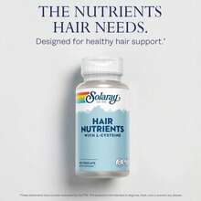 SOLARAY Hair Nutrients With L-Cysteine - Hair Vitamins With Biotin For Hair Growth Support - Hair Skin And Nails Vitamins For Women And Men - Lab Verified, 60-Day Guarantee - 30 Servings, 60 VegCaps - Flavor NameA - 查看 3