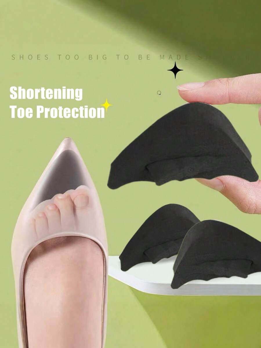 Detachable Shoe Toe Plug, Sponge Half-Size Insole, Toe Protector Anti-Chafe Adjustable Forefoot Pad, High Heel Loafer Anti-Slip Heel