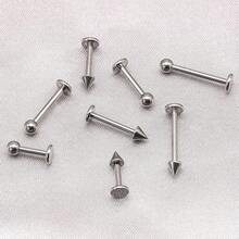 BLISI G23 Solid Titanium Eyebrow Piercing Jewelry, Gokd Black Rose Gold Silver Pink Rainbow Eyebrow Rings 16G Curved Barbell,Tiny Vertical Labret Lip Jewelry Rook Piercing Jewelry For Women And Men{Inchcolor_nameinch:Inch8pcsLipPiercing-Silverinch} - 8件唇環-銀色 - 查看 6