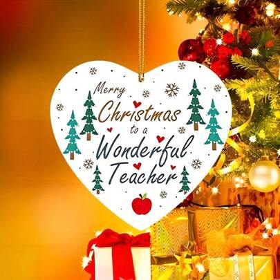 Teacher Appreciation Christmas Ornament - Acrylic, No-Power Needed, Perfect For Tree Decoration & Retirement Gifts Christmas Decorations Home Christmas Gifts Christmas Decor