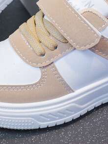 1 par de zapatillas deportivas casuales con cierre de gancho y bucle de bloques de color para bebé, transpirables para la escuela, uso diario, exterior, todas las estaciones