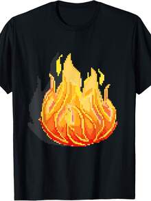 Pixel Art - Flame T-Shirt - 款式26 - 查看 1