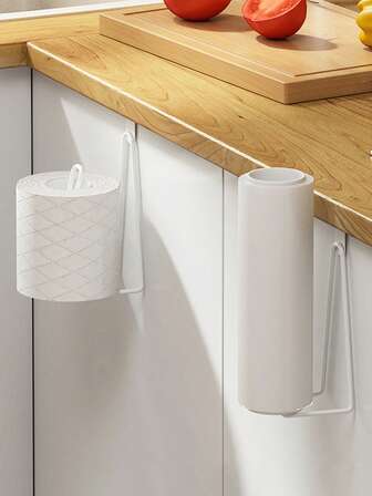 Pappershanddukshållare för näsdukar, rullhängare, badrum, toalett, kök, kökspappersställ, klädställning, ingen borrning krävs, inget lim behövs för att fästa